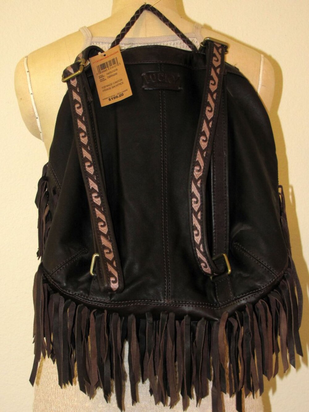 Fringed Leather Backpack - Picture 3 of 8
